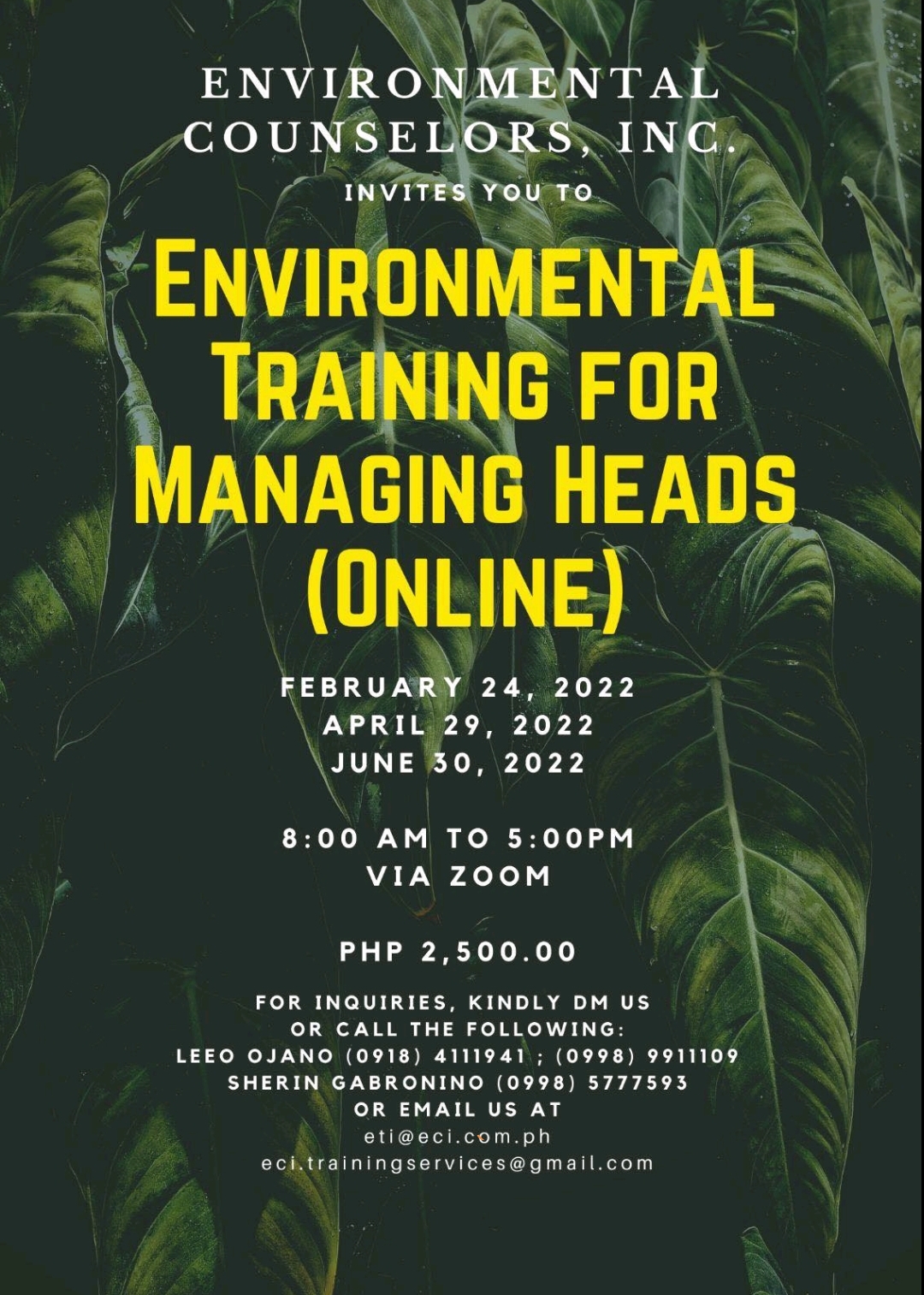 Environmental Training for managing Heads